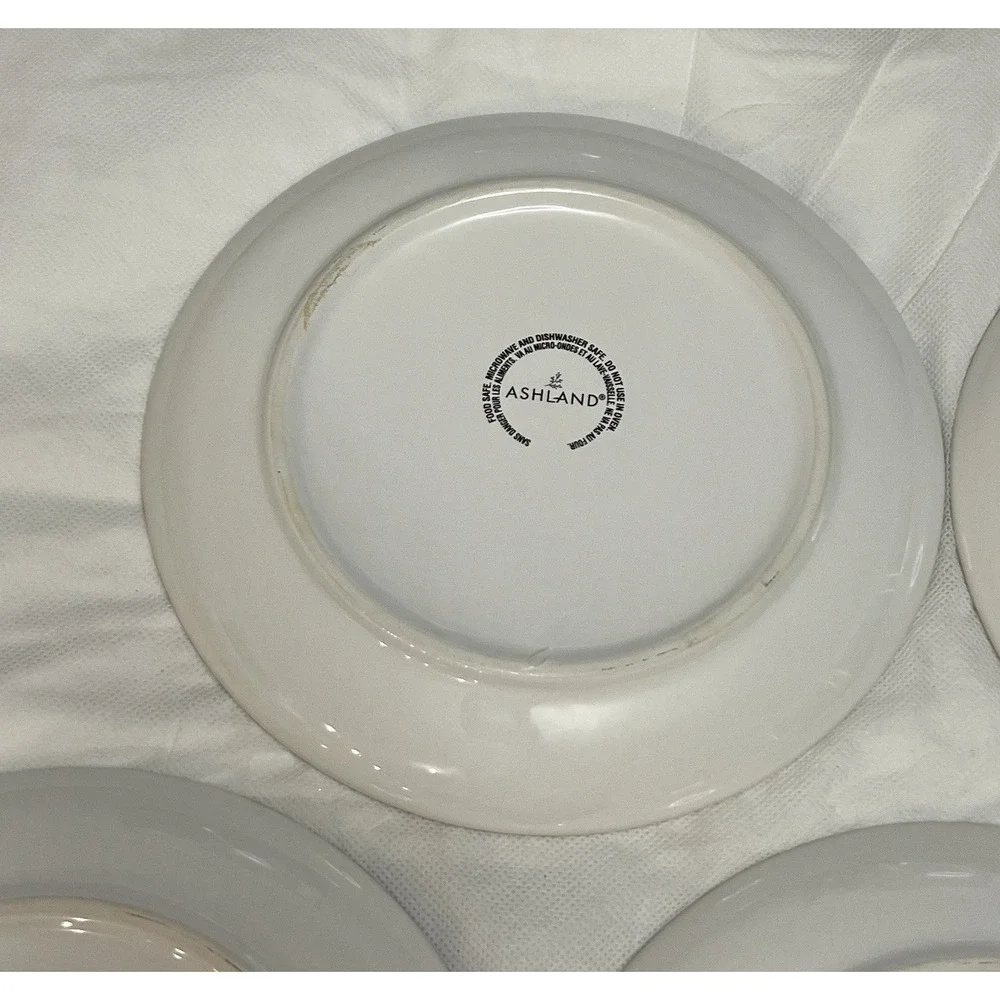 Turkey Pheasant Plates Set of 5 Floral Thanksgiving Fall Bird Country Farm Cabin